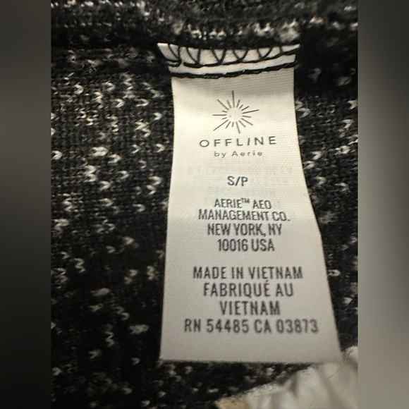 Offline by Aerie Womens Black & Grey Speckled Sherpa Jacket Size Small - Picture 8 of 9